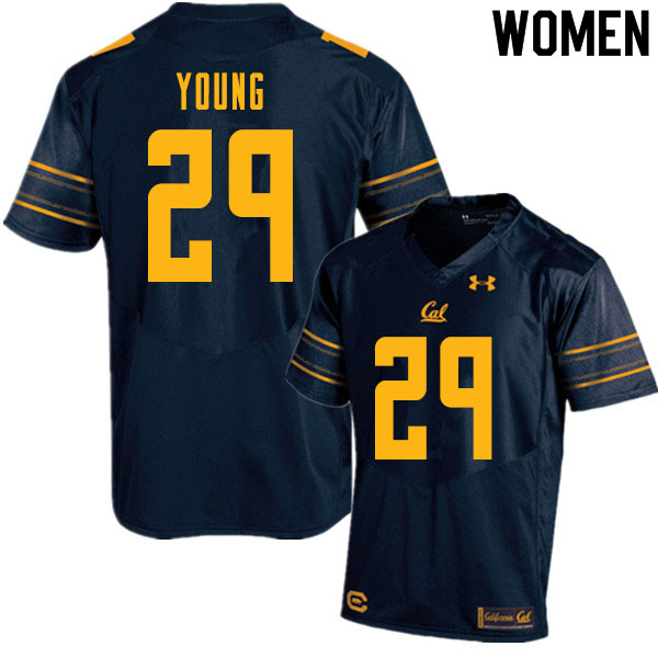 Women #29 Isaiah Young Cal Bears College Football Jerseys Sale-Navy - Click Image to Close
